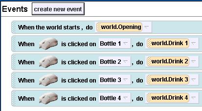 Example of using mouse-click events